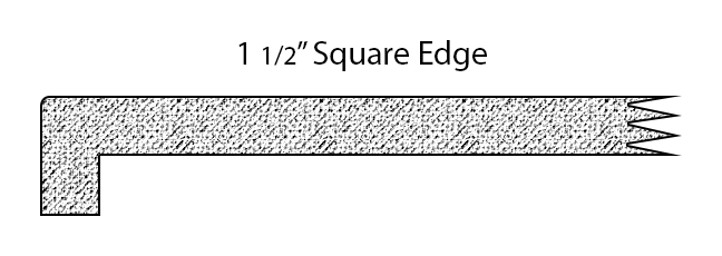 1 1/2 inch square edge profile drawing