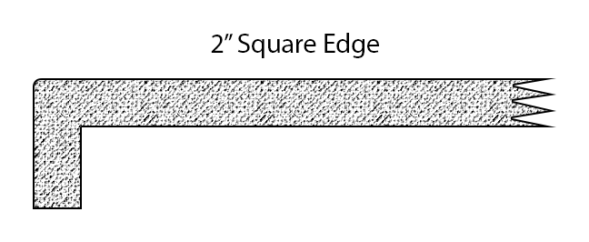 2 inch square edge profile drawing