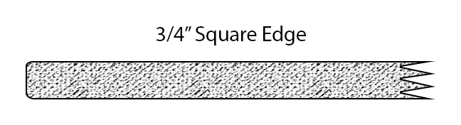 3/4 inch square edge profile drawing