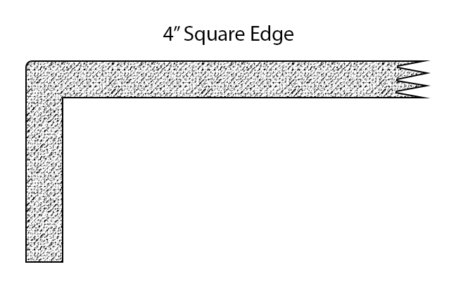 4 inch square edge profile drawing