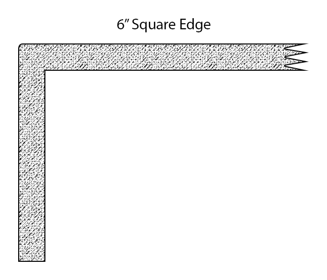 6 inch square edge profile drawing