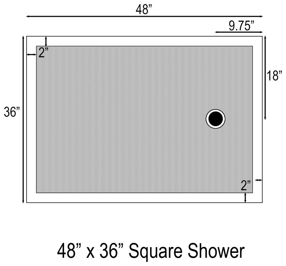 48x36 shower pan drawing