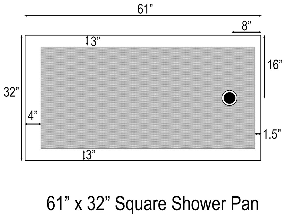 61x32 shower drawing