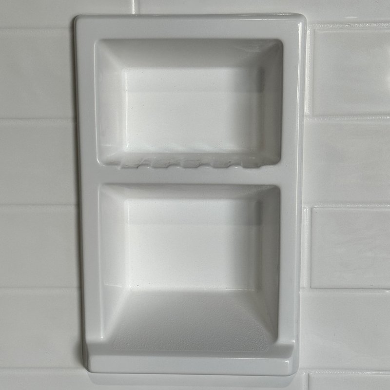 Two-tier foot rest and soap dish
